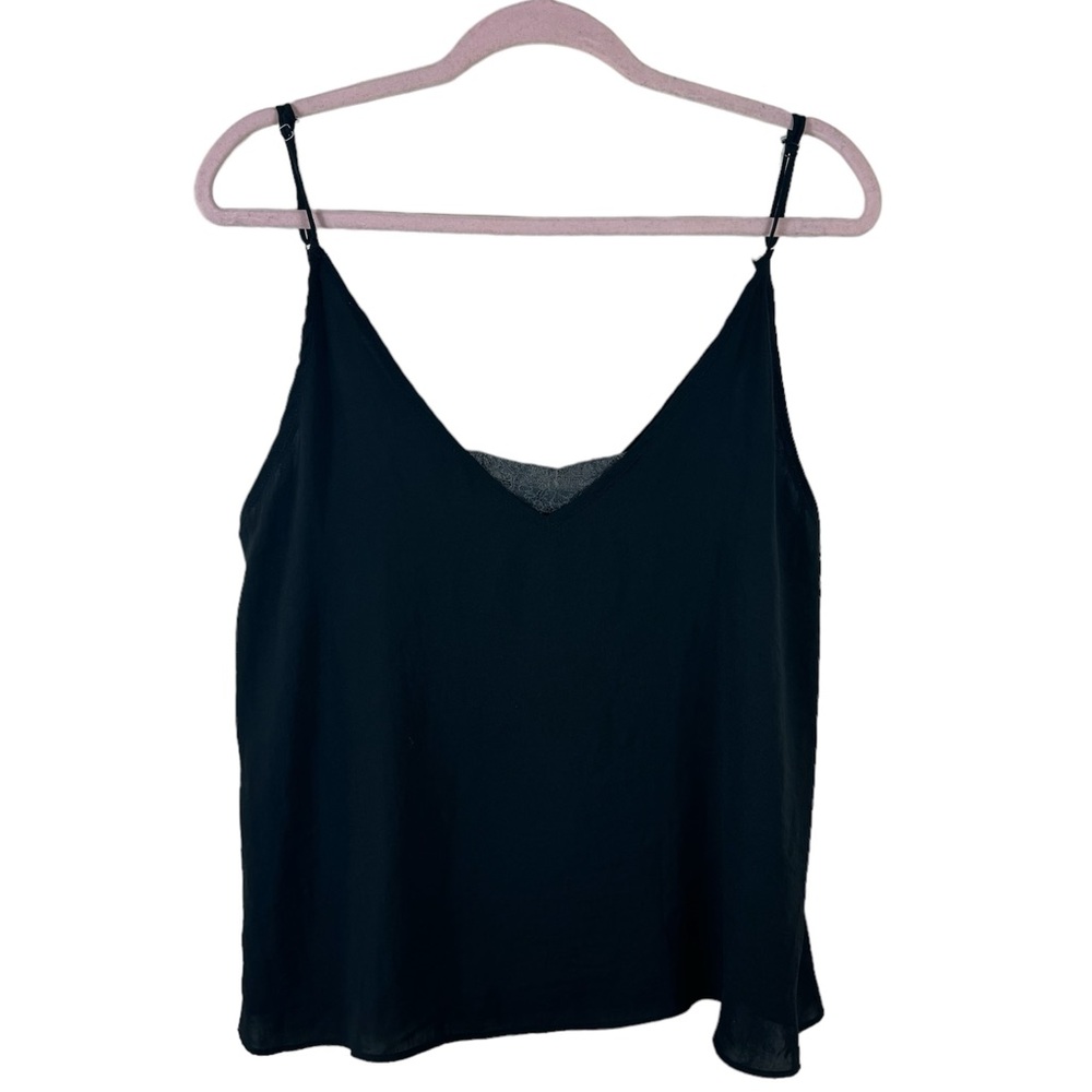 INTIMATELY FREE PEOPLE womens size S black cami with gray lace under lay